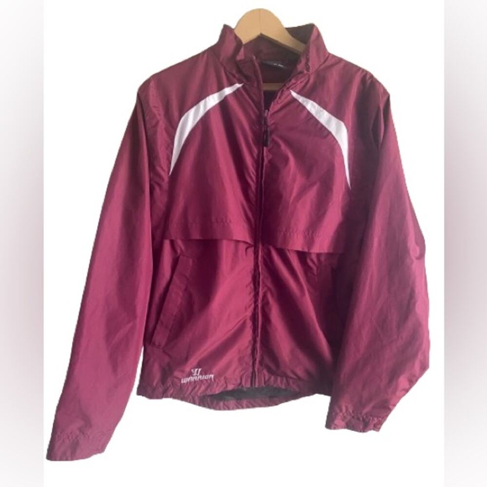 Warrior Men's Small Burgundy‎ Layered Athletic Windbreaker Warm Up Jacket
